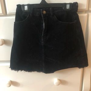 John Galt Black Corduroy Skirt